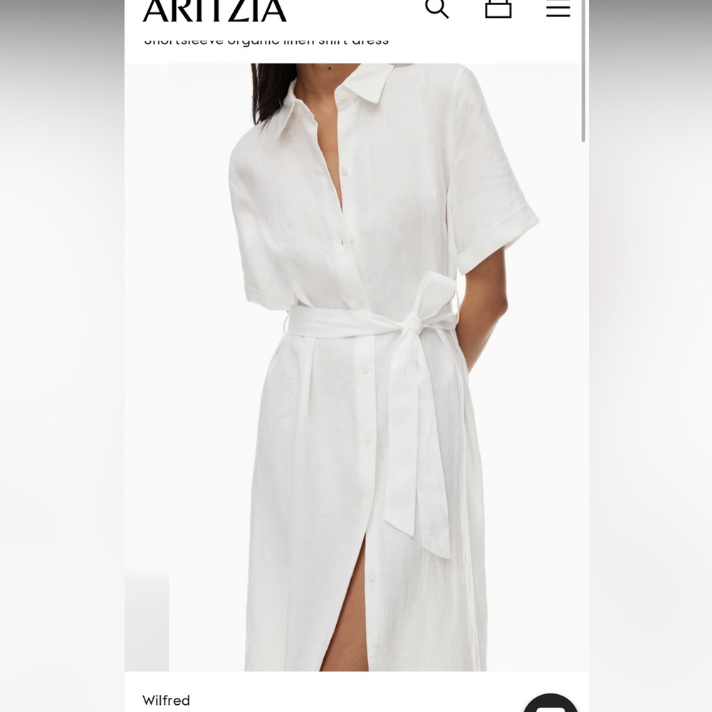 NWT Aritzia Eleta linen shirt dress XXS